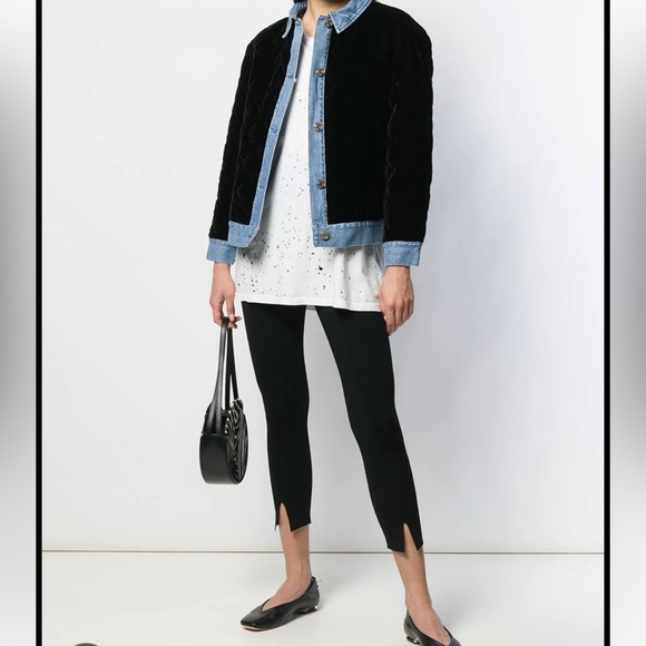 Sandro Sienna Split Ankle Black Knit Crop Leggings - Picture 1 of 5